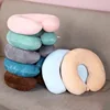 New Cotton Solid Color U-Shaped Pillow Soft Neck Pillows Portable Travel Car Air Flight U-shape Cervical Spine Slept Bedding 2