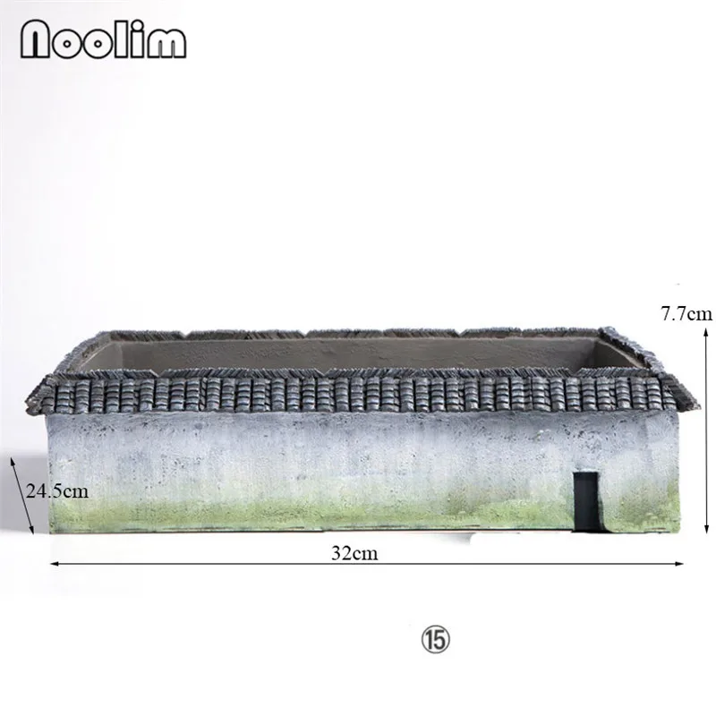 Домик из полимерной глины форма цветочный горшок Ретро японский стиль дзен античный дом комнатные зеленые растения горшок бонсай микро пейзаж домашний декор - Цвет: 15