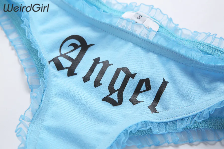 Women Angel Print Sets Lace Two Pieces Sexy Tank Top Elastic Sets 2020 Summer Slim Beach Vacation Underpant Sets Swimming Suits
