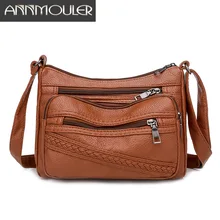 Annmouler новая женская сумка рюкзак из кожи сумка через плечо мягкая кожаная сумка через плечо карманы сумка-мессенджер для кошелек для девочек