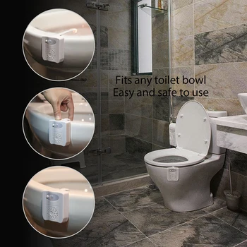 

Toilet Seat UV Disinfection Light PIR Motion Sensor 8 Colors Ultraviolet Light For Toilet Bowl WC Toilet Night Light Home Decora
