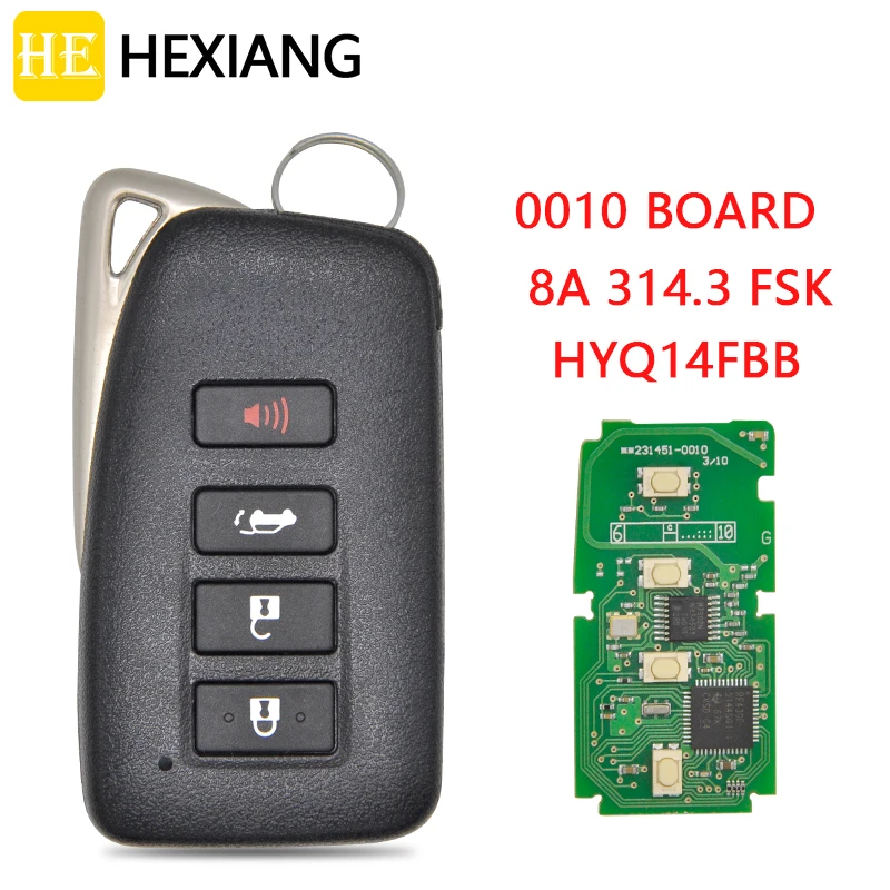 HE Xiang Remote Control Smart Car Key For US Toyota Lexus RX350 RX450H 2016 2017 2018 2019 2020  314.3 FSK 8A Chip Keyless Entry