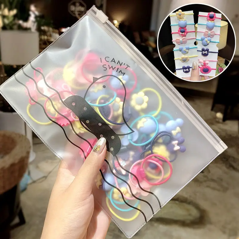 

20/200pcs/lot Children Solid Color Rubber Elastic Hairband Infant Cute Cartoon Hair Rope Hairstyle Design Tools Kids Accessories