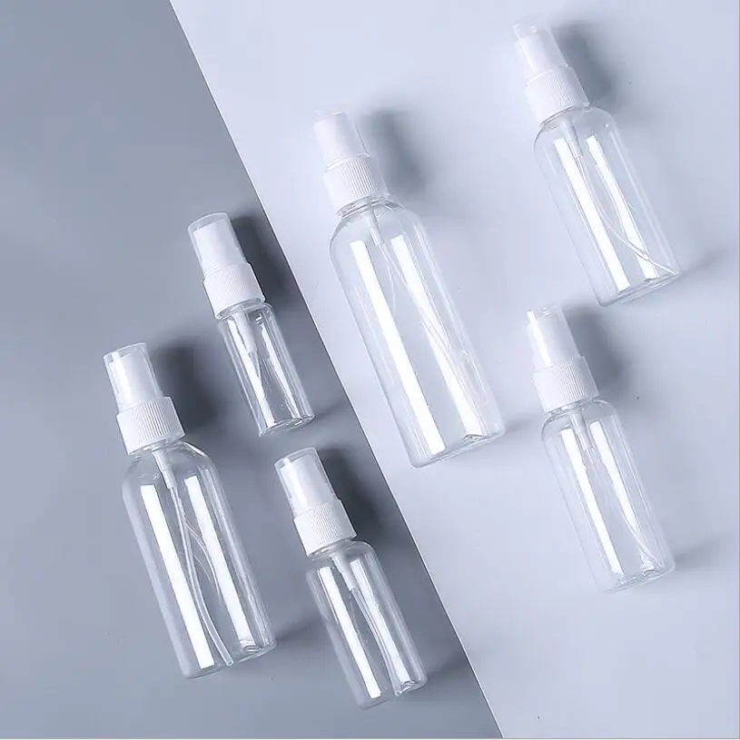 50pcs/lot 5ml-100ml Mini Travel Plastic Empty Bottle Portable Handwashing Transparent Spray Atomizer Refillable Bottles