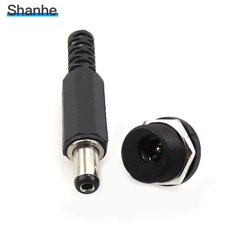 2.1x5.5mm Dc Power Female Plug Jack + Male Plug Jack Connector Socket