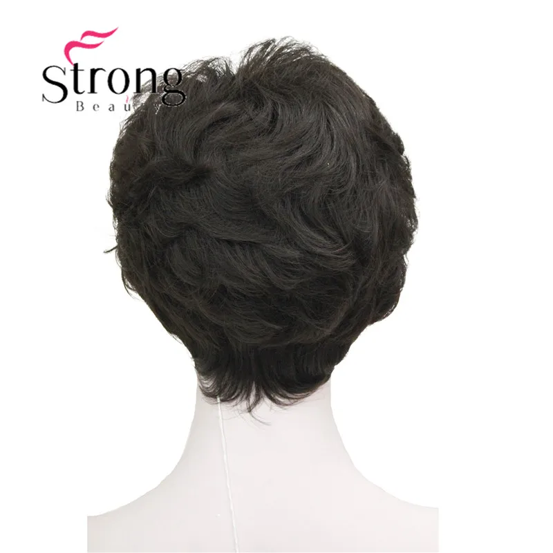 StrongBeauty женские парики пушистые естественные кудрявые короткие синтетические волосы Полный парик 11 цветов
