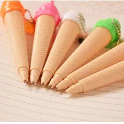 Bolígrafo de helado creativo Kawaii, pluma de Gel, Caneta de Material Escolar, papelería, suministros escolares de oficina, regalo, 6 unids/lote, novedad