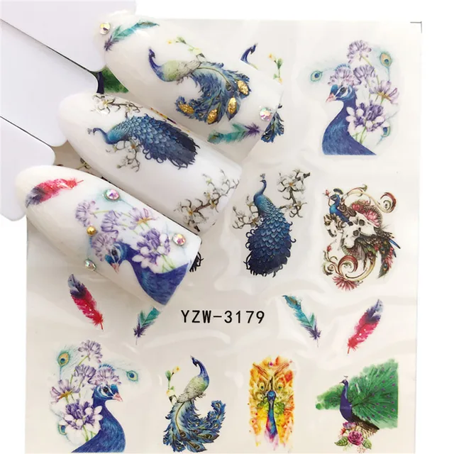 Nail Stickers Sliders For Nails Winter Sticker Elk Figure Nail Art Decorations Wolf Animal Transfer Watermark Water Slider YZW-3179