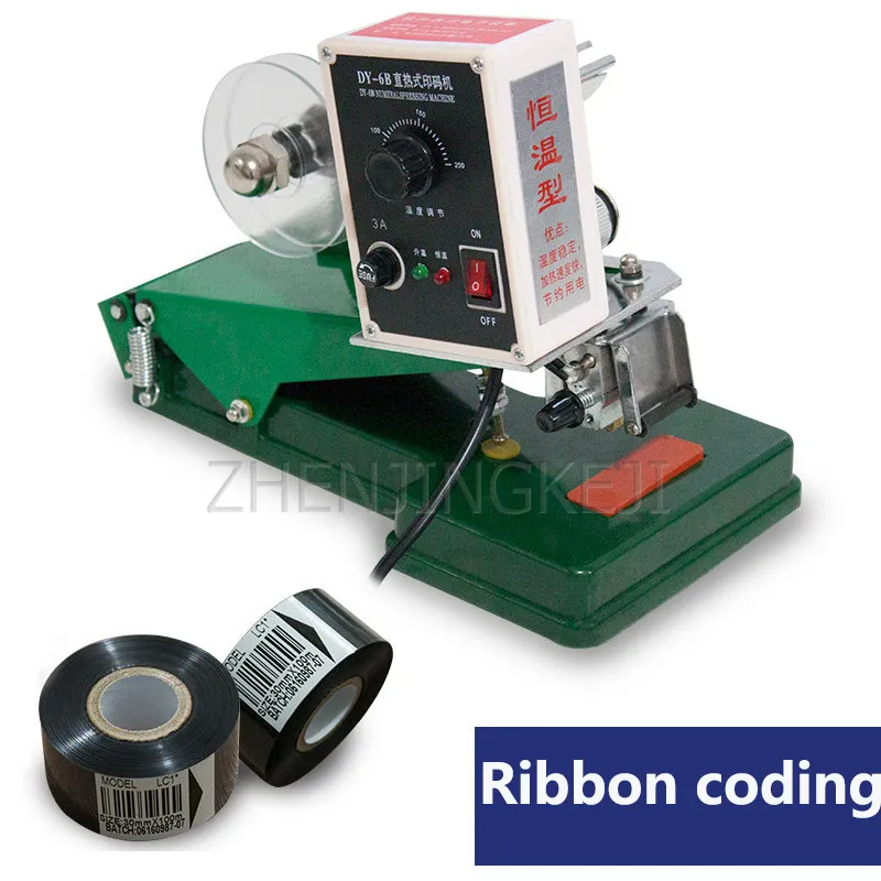 

Direct Heating Ribbon Coding Machine Equipment 220V/40W Manual Small Thermal Transfer Food Crafts Production Date Packaging Tool