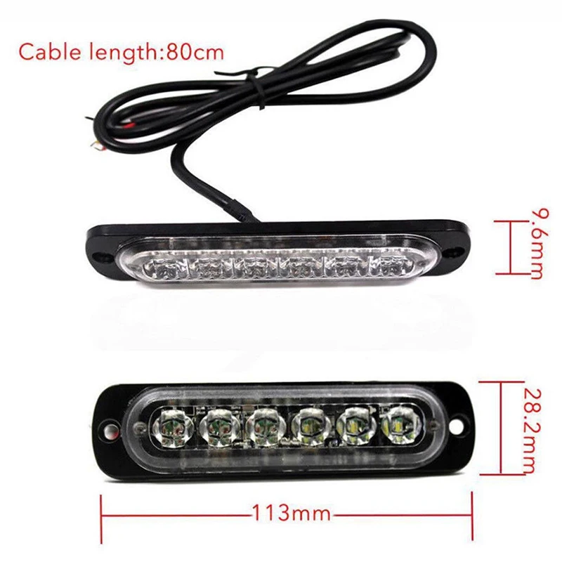 DC 12 V-24 V огни 113*28,2*9,6 мм Автомобильный энергосберегающий мигающий водонепроницаемый алюминиевый сплав Auot 6LED