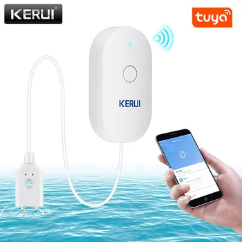 KERUI Water Leakage Sensor WIFI leak level Sound Alarm Detector Security Overflow Protection Tuya Smart Life App Home Security 1
