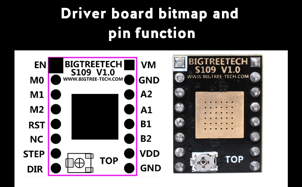 BIGTREETECH S109 V1.0 шаговый двигатель драйвер Stepstick TB67S109A поддержка 57 шаговый двигатель VS LV8729 3d принтер запчасти для SKR V1.3