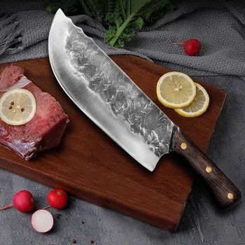 

Full Tang Handmade Knives Razor Sharp Forged Knife 5Cr15mov Stainless Steel Kitchen Knife Chef Slicing Boning Cleaver Woodhandle