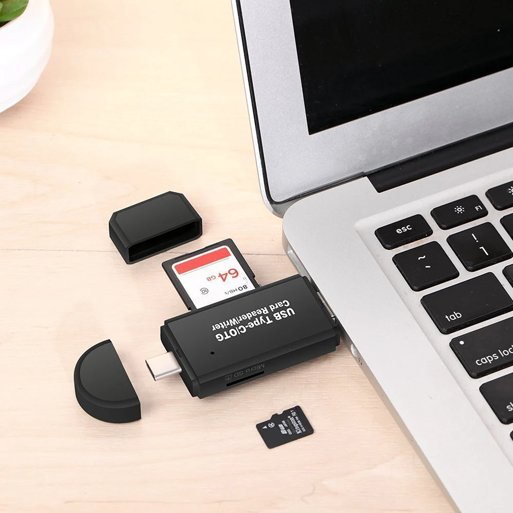 3 в 1 OTG кардридер type C USB Micro USB комбо в 2 слота TF SD устройство для чтения карт памяти Поддержка компьютера type-C мобильный телефон ноутбук