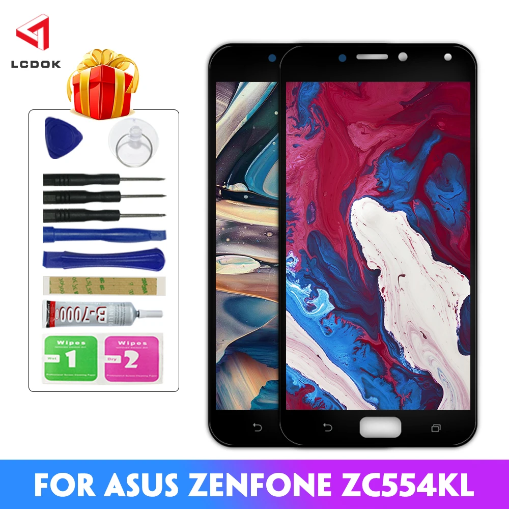 100% протестированный ЖК-дисплей для Asus Zenfone 4 Max ZC554KL X001D кодирующий преобразователь