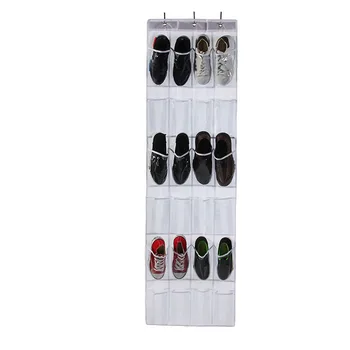 

2pcs Large Capacity Storage Bag Waterproof Organizer Bedroom Dustproof 24 Pockets For Closet Over The Door Shoe Rack With Hooks