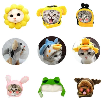 

Dog Cat Headgear Cute Cartoon Animals Shapes Hat Chat Accessoires Pour Chats Gatos Cosplay Costume Decoration For Halloween #15