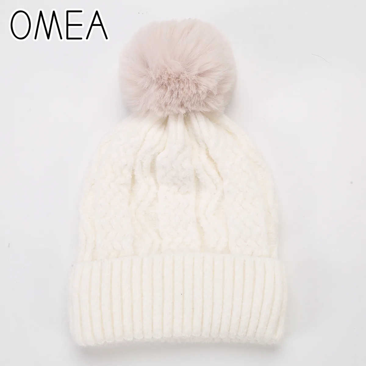 OMEA, норковая кашемировая шапка для женщин, помпон, зимняя модная шапка, бархат шениль, мягкая вязаная шапка из жаккардовой шерсти, шапка из ангоры для девочек