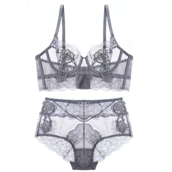 

Fast Shipping Lace Sexy Bra set Push Up Wire Free Lingerie Set For Women Adjusted-straps Floral Underwear Set Bralette
