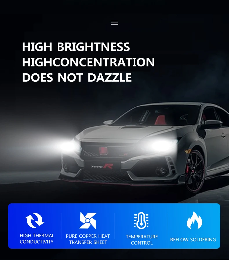 2 шт. автомобиль Светодиодная лампа H1 H4 9003 HB2 H7 H8 H9 H11 9005 HB3 12V 110 Вт Высокое Яркий белый головной свет Светодиодная Автомобильная фара лампа