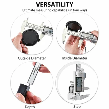 

6'' DIGITAL VERNIER CALIPER 150MM STAINLESS STEEL MICROMETER ELECTRONIC TOOL
