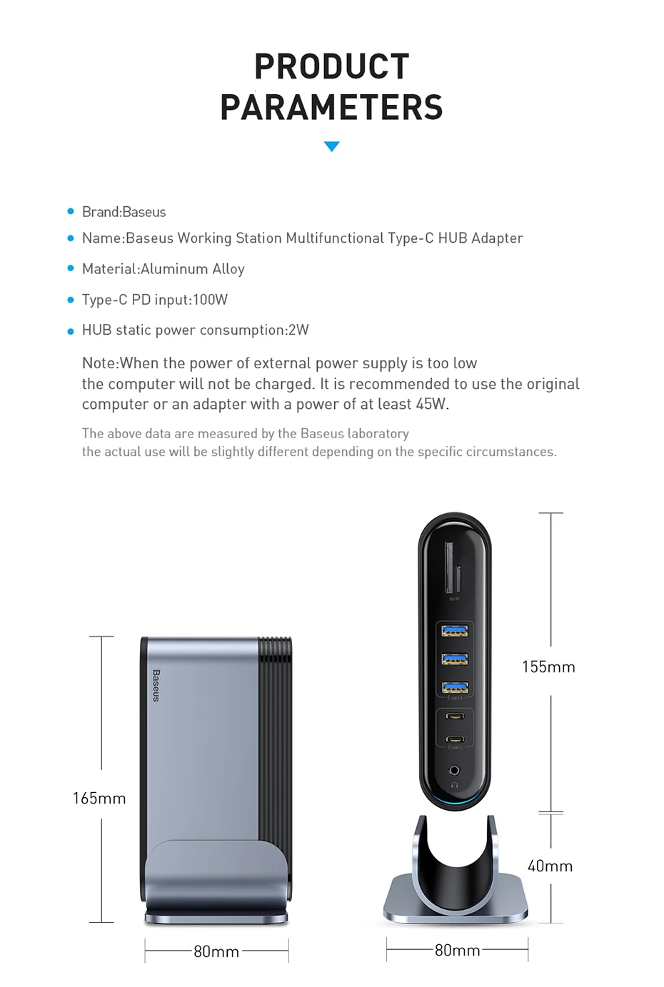 Baseus USB C концентратор type C к мульти HDMI USB 3,0 с адаптером питания док-станция для MacBook Pro RJ45 OTG usb-хаб