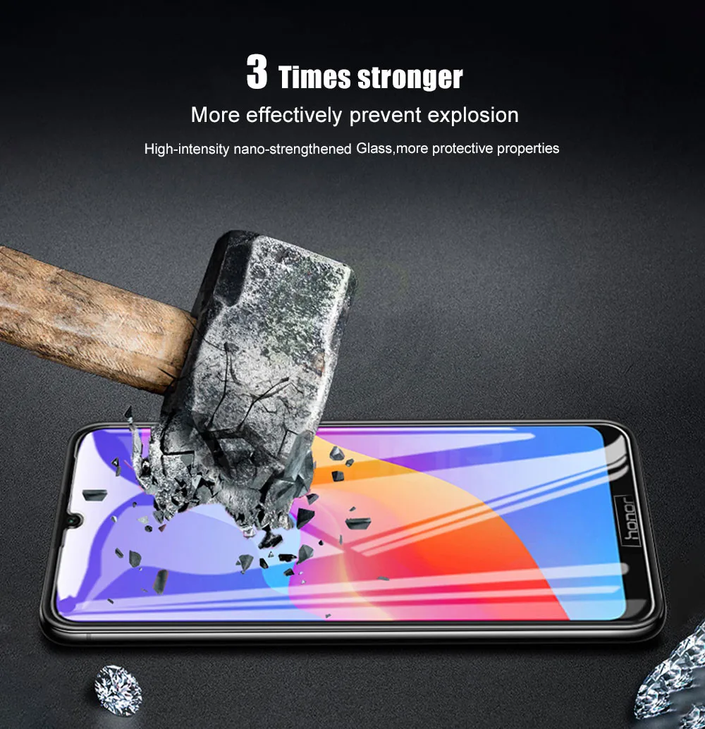 Keajor Tempered Glass For Huawei Honor 8A Glass Flim Anti-Scratch Full Cover Screen Protector Film For Huawei Honor Y6