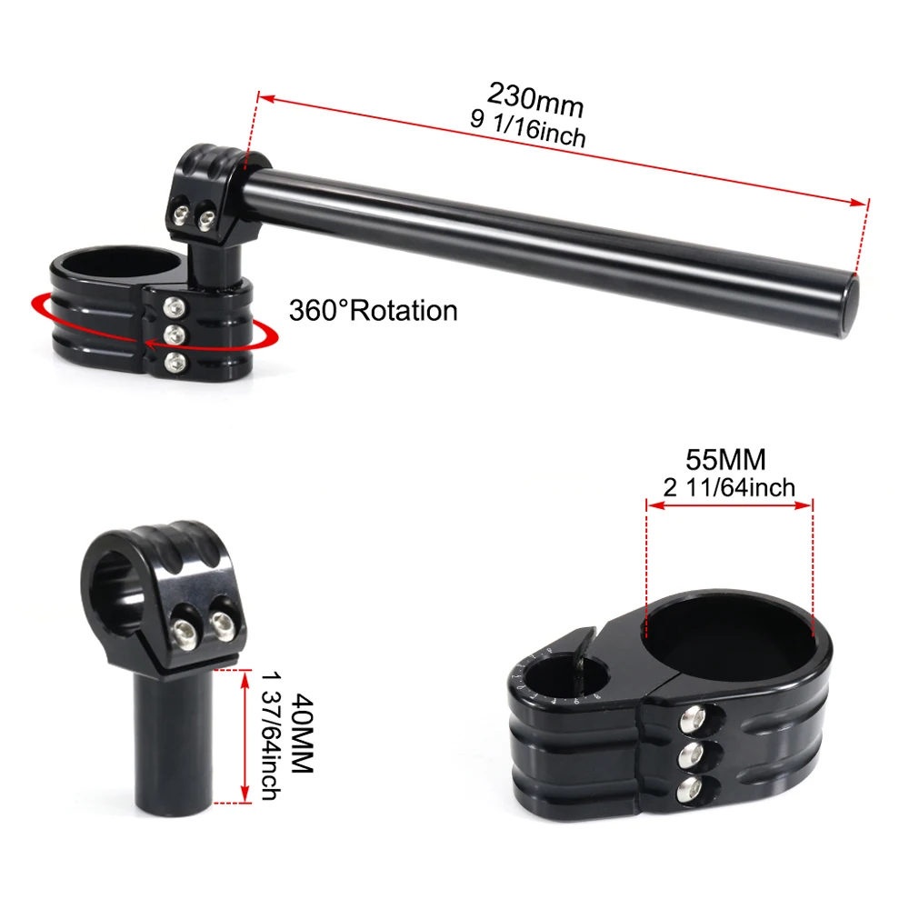 Motorcycle 55mm Adjustable Handlebar Clip-Ons Handle Bar Fit For BMW R nineT 2014-2020 S 1000 RR / HP4 2010 S 1000 RR 2010-2020 5