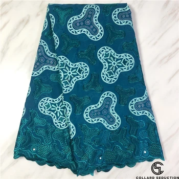 

CS Green 2020 High Quality African Lace Fabric cotton fabric Embroidery Swiss Pure 100% Cotton Lace Fabric Dubai trend