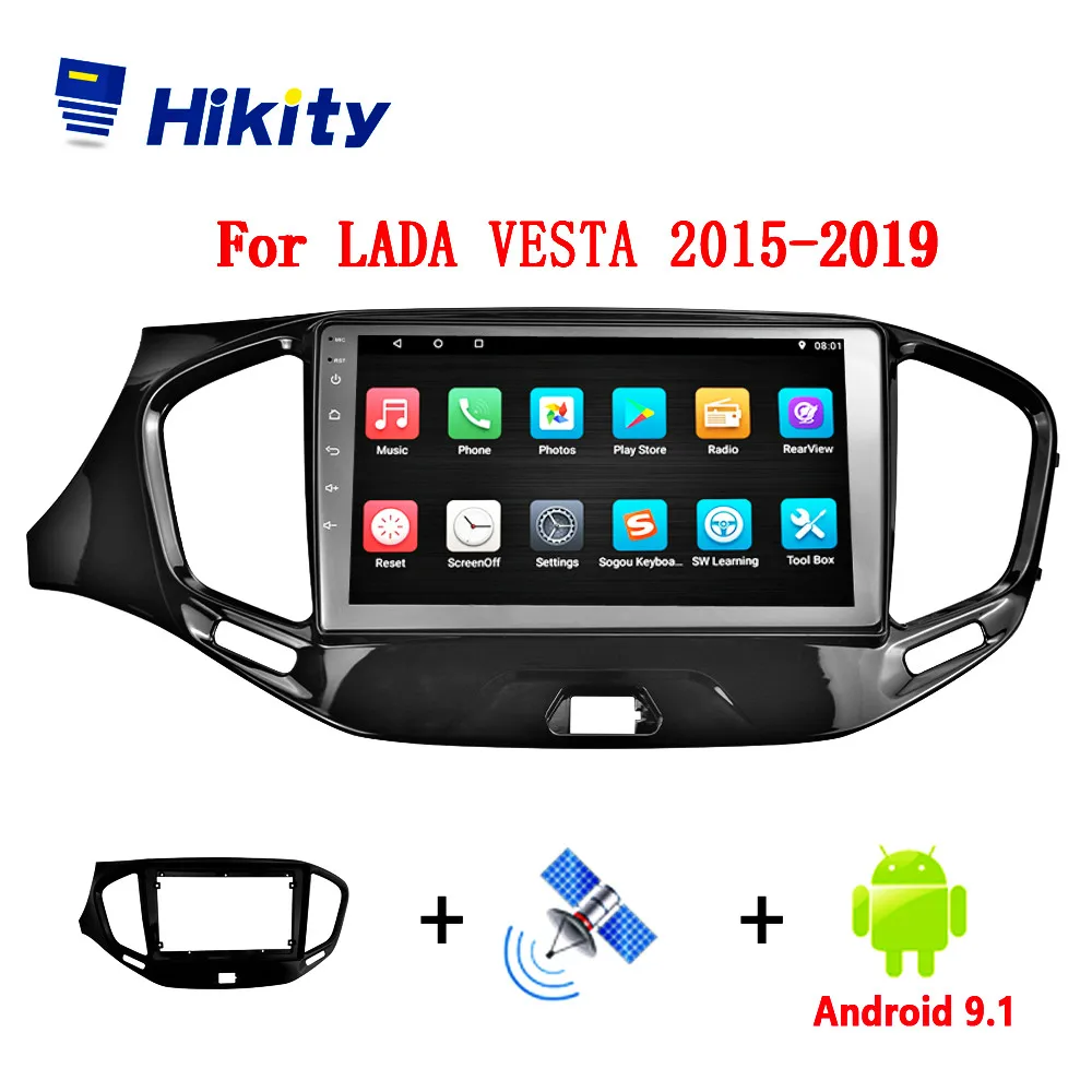 Hikity Android 9 1 2 din автомобильное радио gps Автомобильный мультимедийный плеер ips