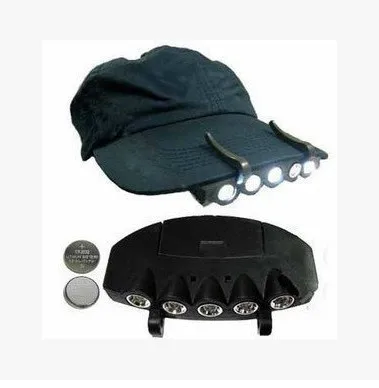 

Manufacturers Direct Selling 5LED Cap Lamp mao yan deng mao zi deng Headlights Night Fishing Lights with Battery 30G
