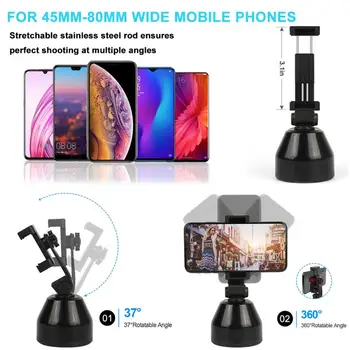 

Smart AI Gimbal Personal Robot Cameraman 360° Auto Rotation Face Tracking Mobile Phone Stand Robot Cameraman Smart Accessories