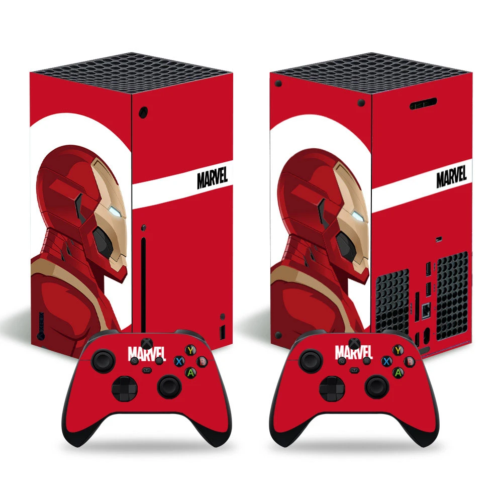 2021 Marvel Iron Man Skin Sticker Decal Cover for Xbox Series X Console and 2 Controllers Xbox Series X Skin Sticker Vinyl