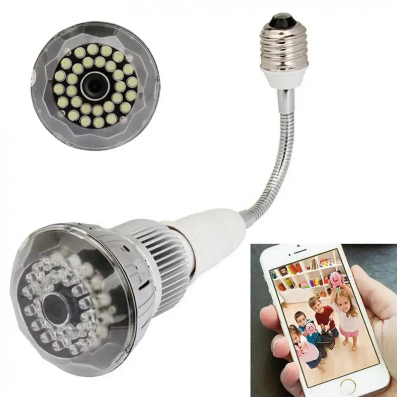 

HD 1080P Hidden Smart Home Safty Wifi Camera E27 LED Lamp Bulb Security Camcorder Motion Detection CCTV Support PC Tablet Phones
