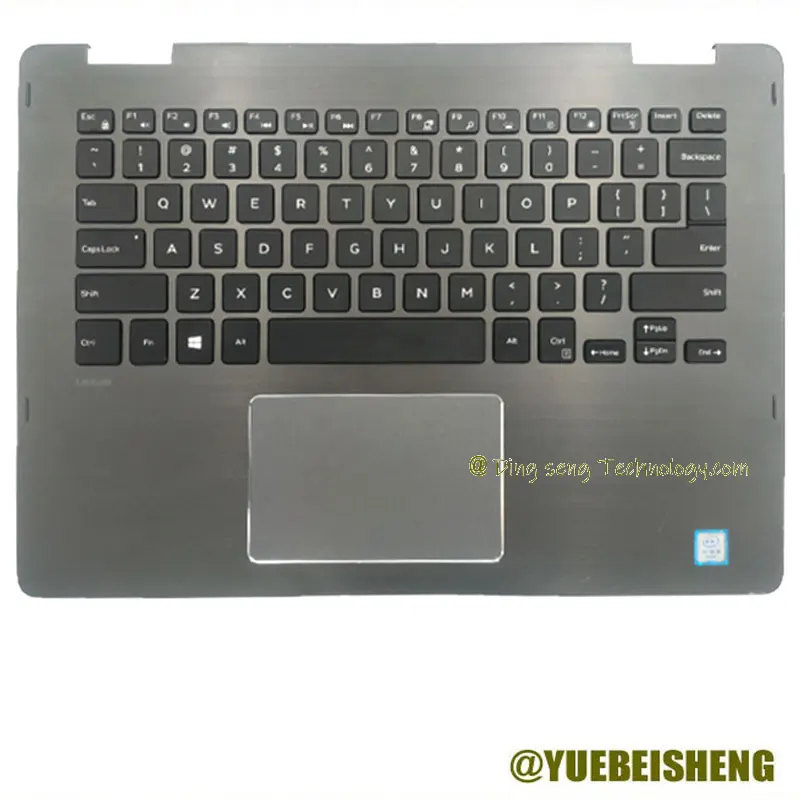 

YUEBEISHENG 95%NEW/Org For Dell Latitude 13 3379 2-in-1 palmrest US keyboard upper cover Touchpad,Gray black