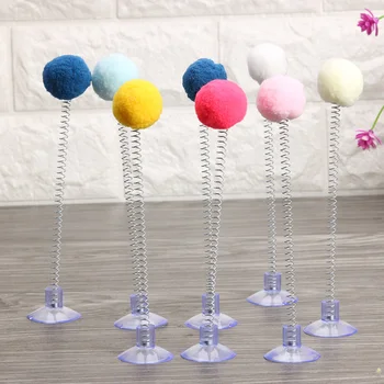 

12pcs/set Cute Plush Ball Spring Funny Cat Scratch Toys Interactive Kitten Playing Training Sucker Toys Pet Supplies
