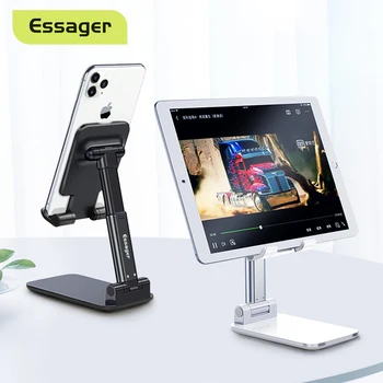 Essager Desk Mobile Phone Holder Adjustable Metal Desktop Tablet Holder Universal Table Cell Phone Stand For iPhone 12 Pro iPad tanie i dobre opinie No Features CN(Origin) Metal Table Stand Holder Desk Holder Black White For iPhone 11 Pro Xs Max Xr X 8 7 6 6s Plus 5s SE For iPad Mini Air