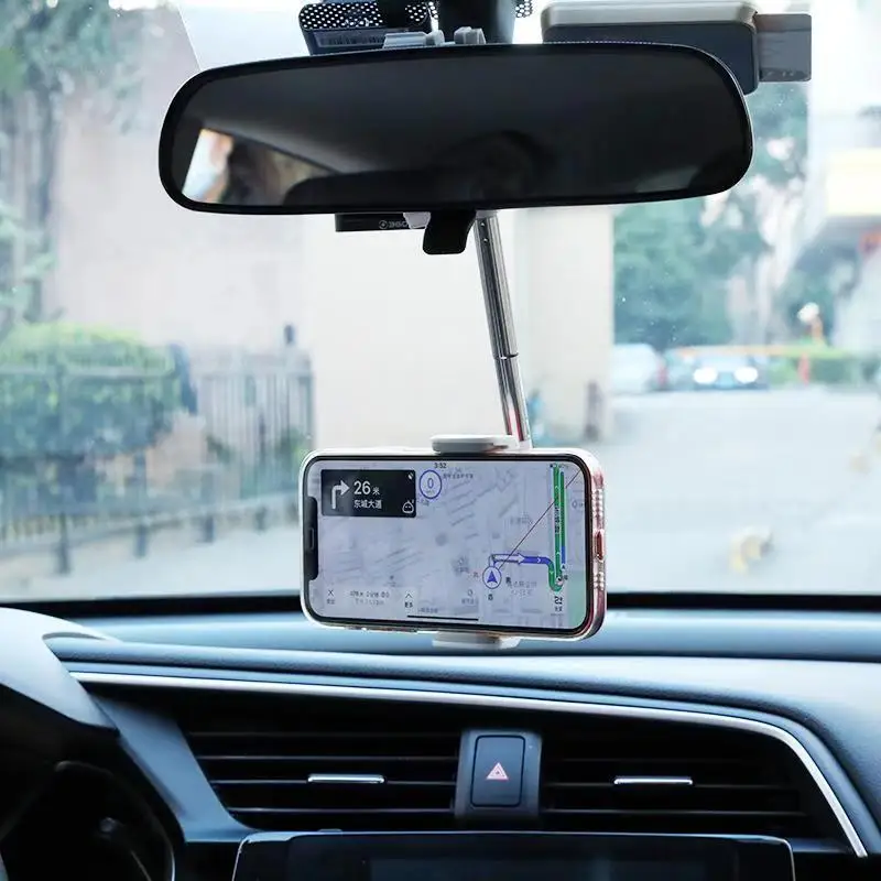 Car Rearview Mirror Mount Phone Holder For iPhone