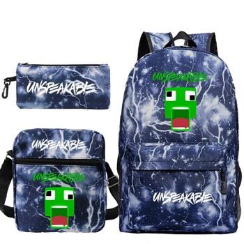 

UNSPEAKABLE fashion contrast color large capacity ladies backpack three-piece outdoor travel backpack school bag Mochila