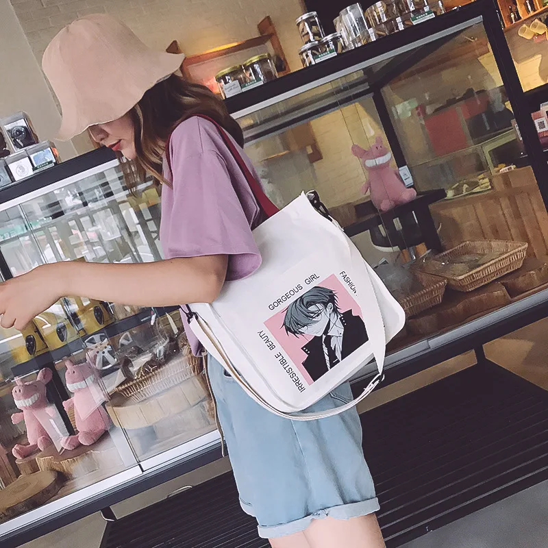 Холщовая Сумка женская стиль корейский стиль INS супер огонь простая сумка на плечо универсальная сумка Холщовая Сумка Оптом