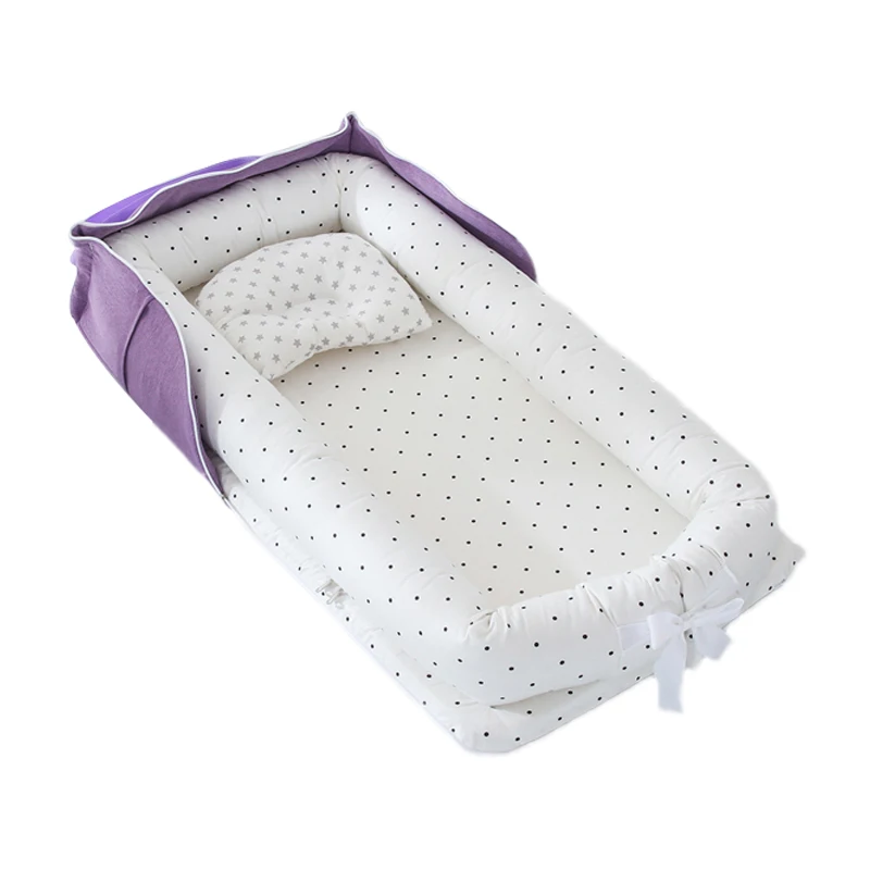 Милая детская люлька, простыни, детская люлька для кровати, портативный детский шезлонг для новорожденной кроватки, дышащее гнездо для сна H - Цвет: Оранжевый