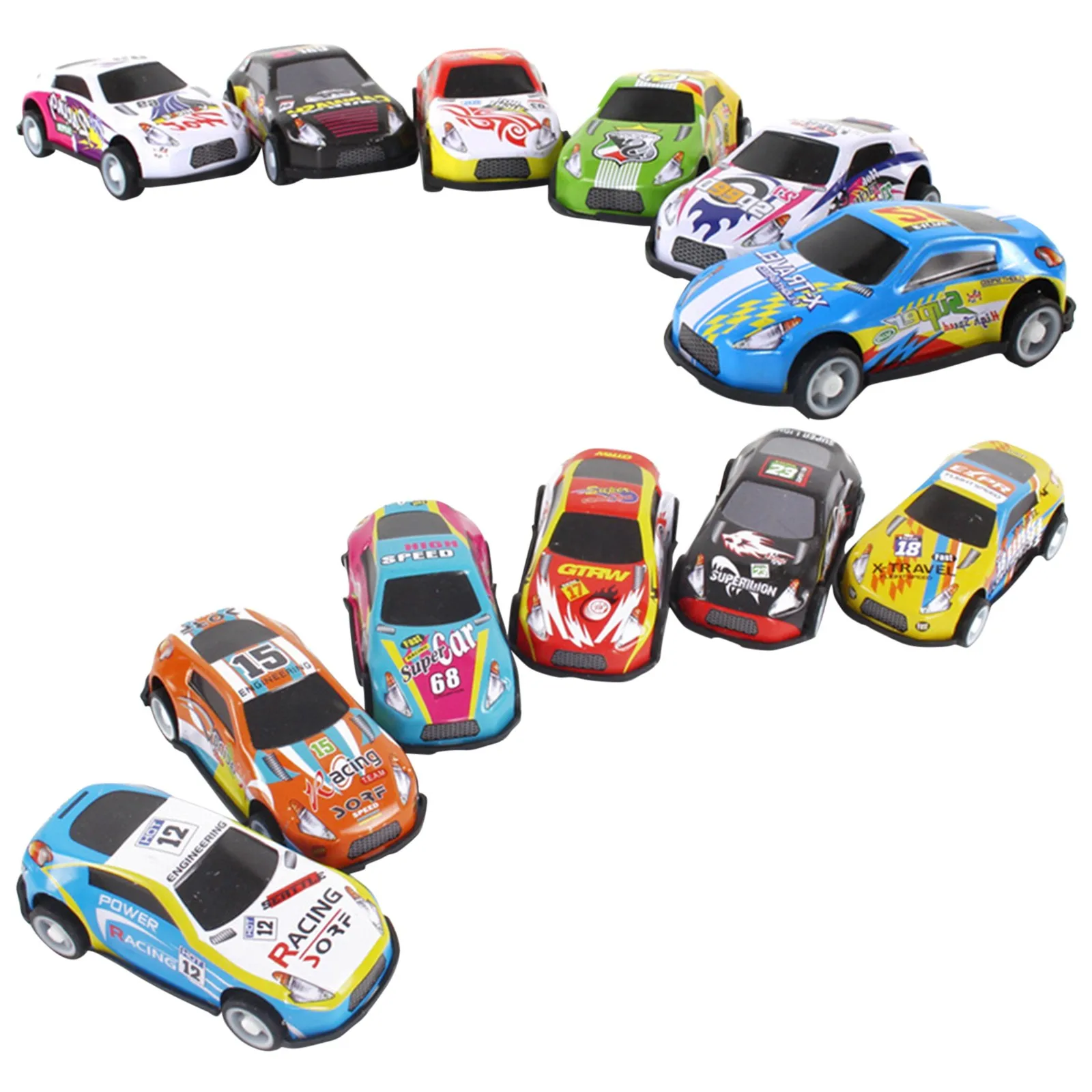 12pcs Set Graffiti Pull Back Friction Car Alloy Metal Four-wheel Drive Racing For Children Boys Diecasting Vehicle Toy Gift |