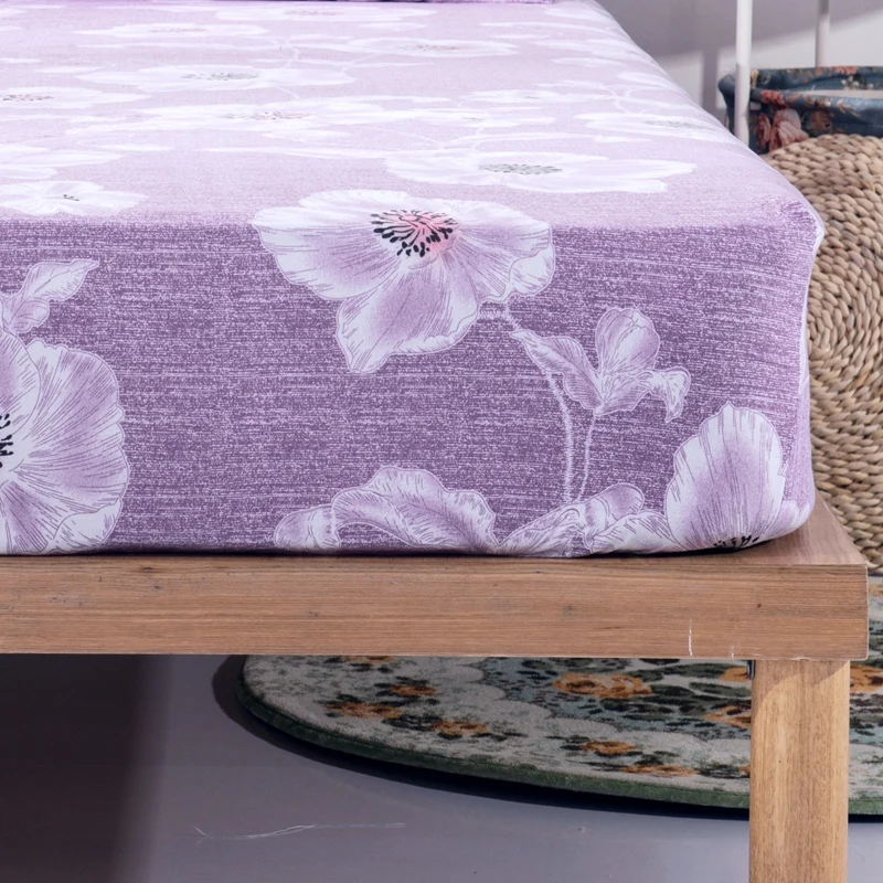  Cotton Fitted Sheet Bed Mattress Cover Bed Cover with Elastic Band Machine Bed Protection Pad Mattr