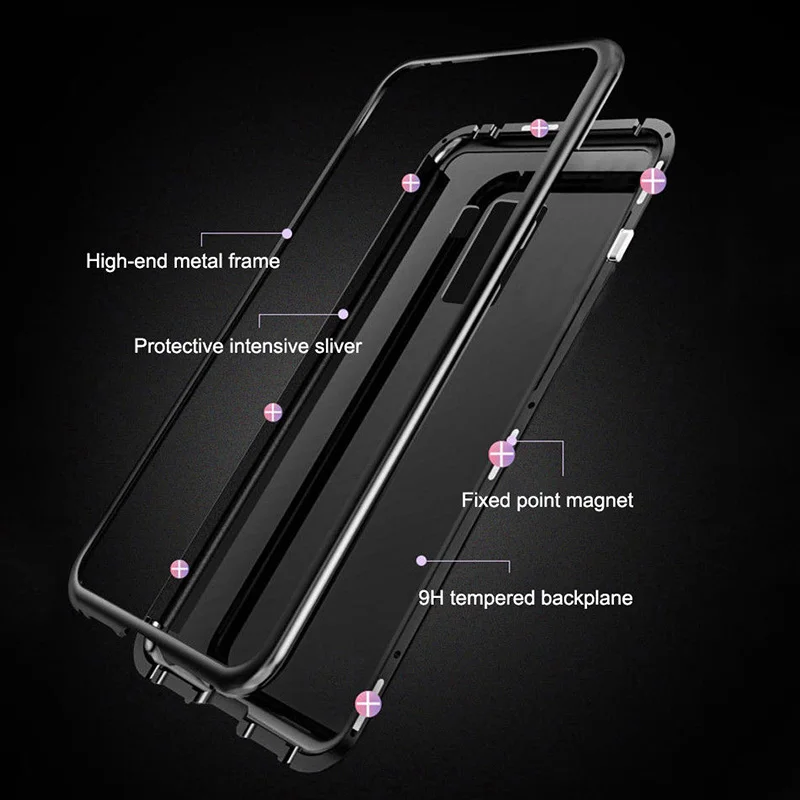 Магнитный металлический корпус из закаленного стекла для samsung Galaxy S10 S10Pro S10Lite OD889