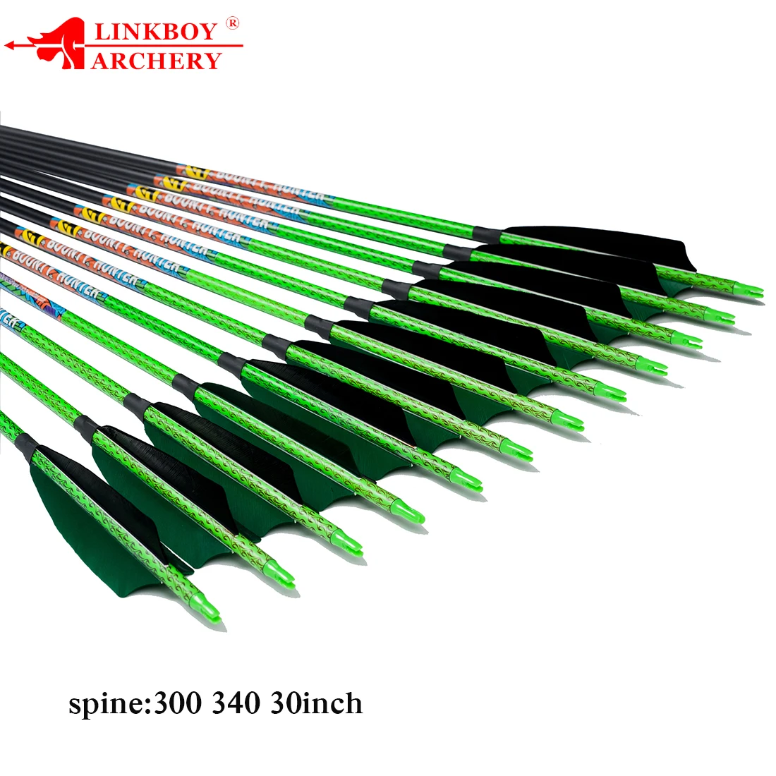 12pcs Linkboy Archery Carbon Arrows Spine 300 340 Arrow Vane Target