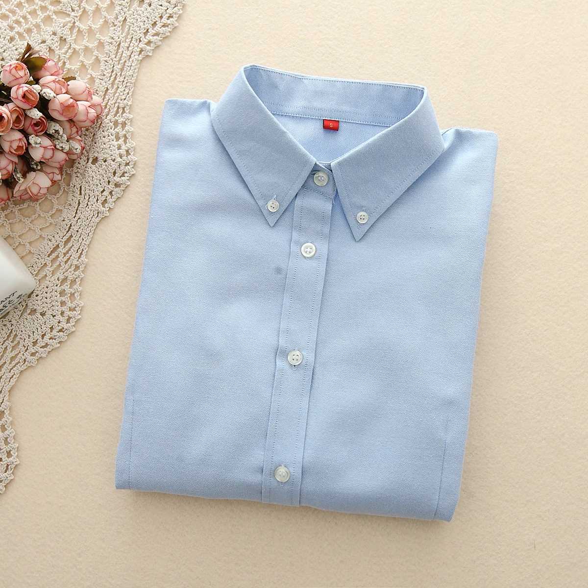 Women Blouses Spring Long Sleeve Oxford Ladies Tops Office White Shirts Student Blusas Camisas Mujer | Женская одежда