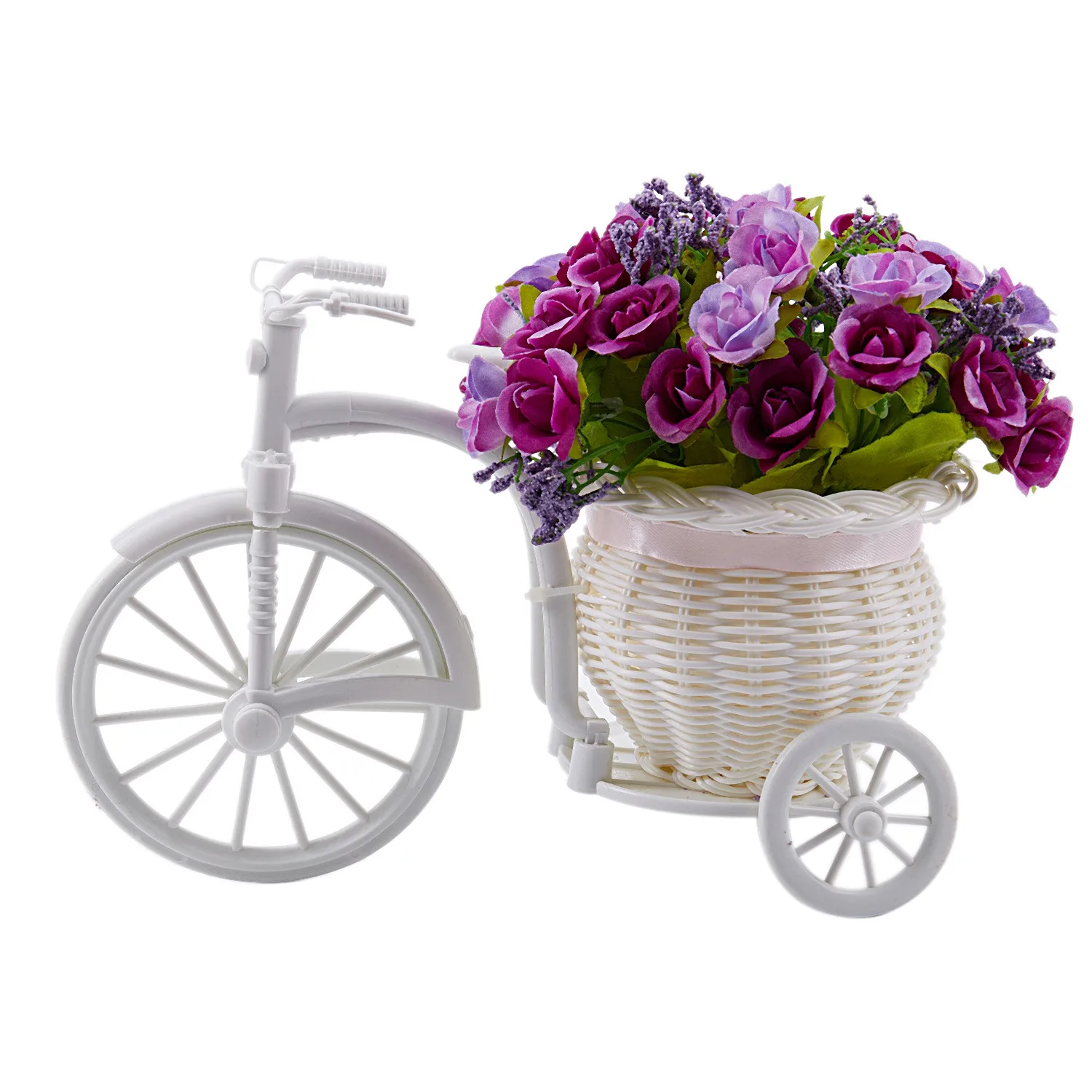Идиллический домашний интерьер Моделирование цветок и цветок автомобиль костюм, велосипед трикотажные Цветочные корзины, поддельные цветок алмаз роза