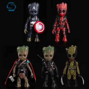

Strongwell Baby Groot Model Cos Home Decoration Figurine Kids Toy Cartoon Gift Miniature Model