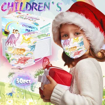 

50pc Children's Printed 3layers Disposable Unisex Fashion Outdoor Protection Ear Loop Filter Large Stock Send Fast Dropshipping