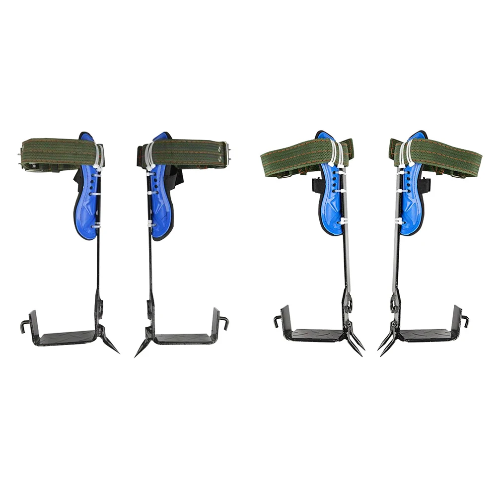 

2 Gears Tree Climbing Spike Set Stainless Steel Climbing Nails Adjustable Safety Belt Lanyard Rope Rescue Belt Camping Accessory